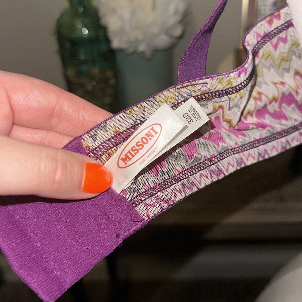 Missoni Balconnette‎ Bralette Structured Padless Purple Bra EUC - Picture 6 of 6